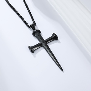 Atacado: Colar Crucifixo Vintage Geométrico Hiphop Religioso Cristão com Pingente de Cruz para Homens - Product Image 6
