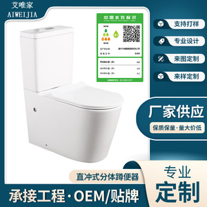 Aivijia WC monobloc australien à poser au sol, chasse directe horizontale, céramique, à double chasse - Product Image 5