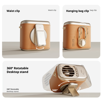 Ventilateur portable rechargeable USB 4000 mAh, à suspendre à la taille, ventilateur de table personnel, mini ventilateur de refroidissement avec lumière pour l'extérieur