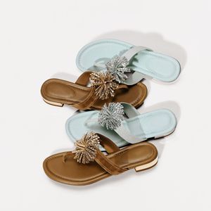 Sandalias Planas Retro Fireworks Stars para Mujer, Nueva Llegada 2026, Cuero Genuino, para Salidas de Verano - Product Image 1