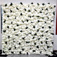 Mur de fleurs artificielles en soie 3D pour mariage, Saint-Valentin, style moderne, réutilisable, décoration extérieure