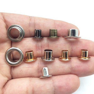 YN 100 takım 4mm/4.5mm/5mm/6mm/8mm/10mm yuvarlak şekil kuşgözü uzun Metal Grommets konfeksiyon halkalar için bel çantası ayakkabı aksesuarları - Product Image 1