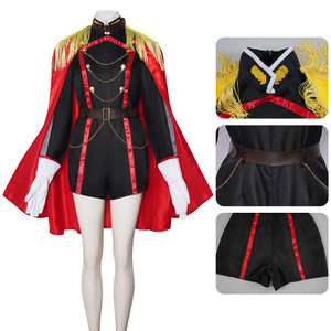 Traje de cosplay estilo <span class=keywords><strong>militar</strong></span> morado y blanco, <span class=keywords><strong>disfraz</strong></span> para escenario - Product Image 3