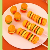 Vente chaude Délicieux En Vrac Doux Hamburger En Forme De Bonbons Gummy Snack Alimentaire Enfants Fruité Gel Gummy Creative Fruit Gummy Candy