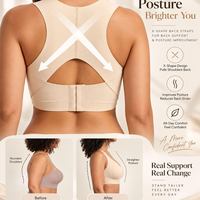 Soutiens-gorge de sport correcteurs de posture TK les plus vendus pour femmes, sans armatures, effet push-up, fermeture avant, maintien élevé, soutien-gorge de yoga grande taille