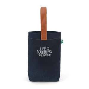 حقائب تسوق قابلة لإعادة الاستخدام صديقة للبيئة بشعار مخصص، حقيبة دنيم عصرية خفيفة الوزن مقاومة للماء للسفر والاستخدام اليومي - Product Image 3