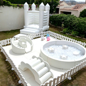 All'ingrosso Soft Play Big Ball Pit <span class=keywords><strong>parco</strong></span> <span class=keywords><strong>giochi</strong></span> per bambini all'aperto bianco Indoor Soft Play attrezzature fiore <span class=keywords><strong>con</strong></span> scivolo per il noleggio del partito - Product Image 1