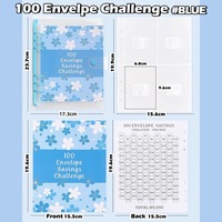 Carnet de budget pour le défi des 100 enveloppes, motif Sakura imprimé, en PVC imperméable, organisateur de rangement d'argent pour économies budgétaires, vente en gros