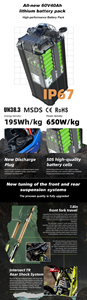 Moto électrique tout-terrain haute puissance X Brushless 61-80KM/H 266N.m 60V 40AH 8KW avec freins à disque hydrauliques en aluminium Light Bee - Product Image 6