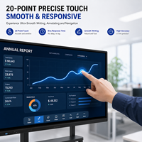 Беспроводная интерактивная доска 65 дюймов с Windows, разрешением 4K и 20-точечным сенсорным управлением для использования в классах и школах