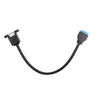 Cable de expansión dual USB 3,0 con deflector PCI IDC20pin, chaqueta de PVC, agujeros de tornillo, blindaje trenzado de bloqueo para computadora