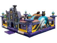Maison hantée gonflable géante d'extérieur à vendre maison hantée gonflable soufflée par l'air maison halloween sauter