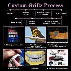 Grillz Personalizzati su Misura Stile Hip Hop Taglio Permanente Placcati in Argento 925, Oro Massiccio 14k 18k, Gioielleria di Lusso per Denti Semplici - Product Image 5