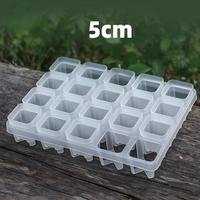 Plateau de germination pour plantes de jardinage à 20 cellules, supports de rangement carrés en plastique pour pots de 5 cm avec couvercle transparent