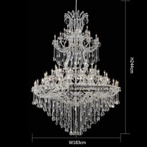 Maria THERESA sang trọng Cristal Đèn chùm hình dài chiếu sáng trong nhà cho sảnh khách sạn pha lê mặt dây đèn cho phòng khách - Product Image 4