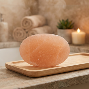 Himalayan Pink Salt Block Oval Cooking Plate Food Grade <b>BBQ</b> Grilling Serving Feng Shui Handmade Portable OEM Supplier - Product Image 3