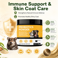 Poudre de probiotiques pour animaux de compagnie, chiens et chats, complément alimentaire pour la santé digestive et intestinale, prébiotique multi-souches, soin naturel de l'immunité, de la peau et du pelage, 150g