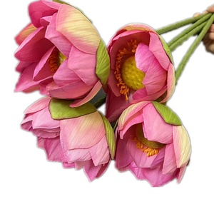 Ramo di Fiore di Loto Artificiale Fatto a Mano, Ramo di <span class=keywords><strong>Ninfea</strong></span> Finto per Decorazioni Floreali per Natale, Ritorno a Scuola, Negozi - Product Image 1