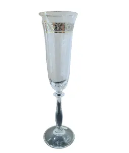 高品质婚礼派对银色设计水晶酒杯高脚杯