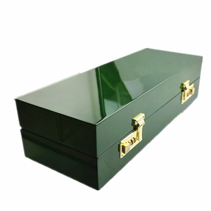 Phun sơn MDF bao bì da lộn lót vàng kết hợp khóa 5 khe cắm xem vai trò hộp với hộp giấy - Product Image 2