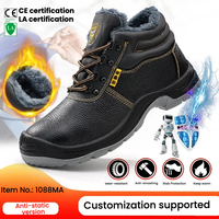 Chaussures de sécurité antistatiques personnalisées pour hommes, avec embout en acier, anti-perforation, doublure chaude, bottes de travail certifiées CE LA