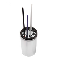 ZHI JIA Support professionnel pour pinceaux de nail art en plastique solide en forme de double main avec bouteille de nettoyage et clip amovible