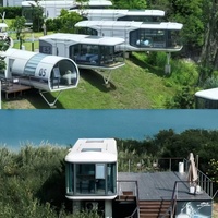 Capsule intelligente à énergie solaire de 40 pieds Cabine spatiale Petite maison Remorque Maison modulaire préfabriquée pour camping