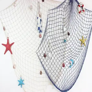 Fish Net Wall Decoration With Shells, Fishing Net Party Decor