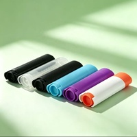 Tube de baume à lèvres transparent noir mini de 0,15 oz, vide, en plastique PP, avec bouchon à vis, pour cosmétiques, rouge à lèvres, déodorant