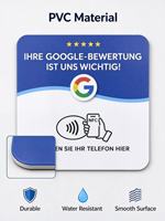Autocollant de table NFC Google Review en PVC programmable pour avis Google, taille personnalisée, texte pour entreprises et magasins (213, 215)