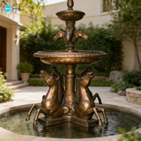 Sculpture de fontaine à eau en bronze antique personnalisée représentant un cheval, œuvre d'art sculptée et objet de collection pour piscines