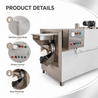 Machine de torréfaction rotative industrielle électrique 200 kg pour arachides, noix de macadamia, fèves de cacao et autres graines