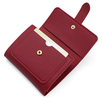 Dompet Koin Wanita Kulit PU Murah Grosir, Model Pendek dengan Tutup, Motif Huruf, Tahan Air