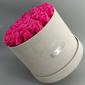 الجملة جميلة مخصص فاخر أسود روز جولة صندوق زهور مع الذهب الساخن شعار - Product Image 2