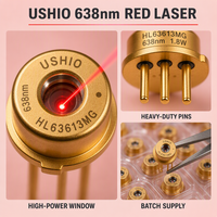 Diodes laser industrielles 638 nm 700 mW rouges haute puissance USHIO 2,2 V, boîtier TO-18 pour systèmes d'éclairage de divertissement