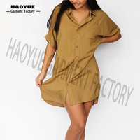 Vente en gros personnalisée 100% rayonne classique motifs coquillages femmes t-shirt robe Style hawaïen Aloha dames chemise robe