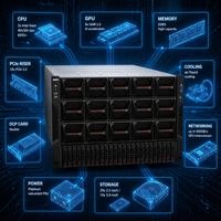 Servidor IA WA7880a G3 8U con 8 GPU OAM, Doble Xeon, DDR5, PCIe 5.0, Aprendizaje Profundo, Configuración Personalizada, Probado
