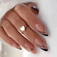 Faux Ongles Réutilisables Press-on de Créateur, Ongles Artificiels Luxe Court Personnalisé Acrylique avec Colle, Vente Chaude pour Femmes
