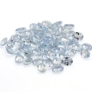 도매 아쿠아 마린 원석 타원형 컷 라이트 블루 다이아몬드 천연 크리스탈 사용자 정의 보석 느슨한 보석 3x5mm