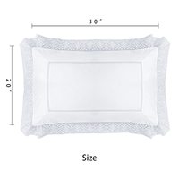 Taie d'oreiller en coton blanc avec bordure en dentelle crochetée, élégante dentelle florale, housse de coussin style shabby chic, décoration de chambre à coucher champêtre