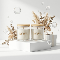Bocaux en verre vides de luxe personnalisés de 8 oz, 10 oz, 14 oz avec couvercle, boîte cadeau de Noël, fabrication de bougies, décoration