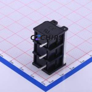 JL950M-95003B01 Barrier Terminal Block Through hole Component (THT),P=9.5mm Connector With Cover Plate 9.5mm 1x3P Straight Pin - Product Image 2