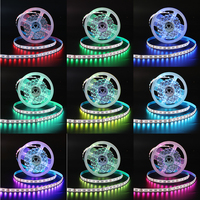 Lampu Strip LED COB RGB Putih Biru Hijau Merah dengan Remote Control, Fleksibel, Dapat Diredupkan, 24V 12V 5mm 8mm, Batang Lampu LED Tembaga yang Dapat Disesuaikan