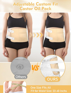 Enveloppe Réutilisable pour Compresse d'Huile de Ricin – Kit de Compresse d'Huile de Ricin Réglable pour Épaule, Cou, Taille, Poitrine, Genou, Pieds - Product Image 3