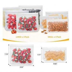 Sacs de congélation réutilisables en silicone transparent de haute qualité, écologiques, thermoscellables, sous vide, pour aliments de cuisine - Product Image 2