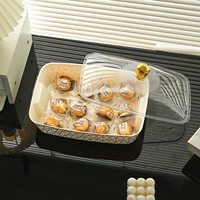 Plastieken transparante ecovriendelijke moderne luxe bord schaal party gedroogd fruit doos snack schaal multifunctionele deksel