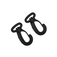 Mousquetons pivotants noirs robustes en plastique imperméable, petits et portables, avec clips de sécurité rotatifs pour sacs à dos et sangles d'équipement