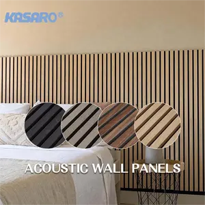 KASARO Wholesale Good Quality 3D Model Design Soundproofing Wood Slat Wall Decorative Acoustic Panels