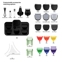 Kit de toilettage professionnel tout-en-un pour homme, tondeuse à cheveux et à barbe avec 40 réglages de longueur, rechargeable par type C, autonomie de 90 minutes, ensemble de rasoirs