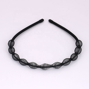 Vòng Kim Loại Zig Zag Chống Trượt Cho Nam Nữ Phụ Kiện Tóc Dây Buộc Tóc Co Giãn Băng Đô Mùa Xuân Lượn Sóng Màu Đen Băng Đô Thể Thao Cho Nam Nữ - Product Image 4